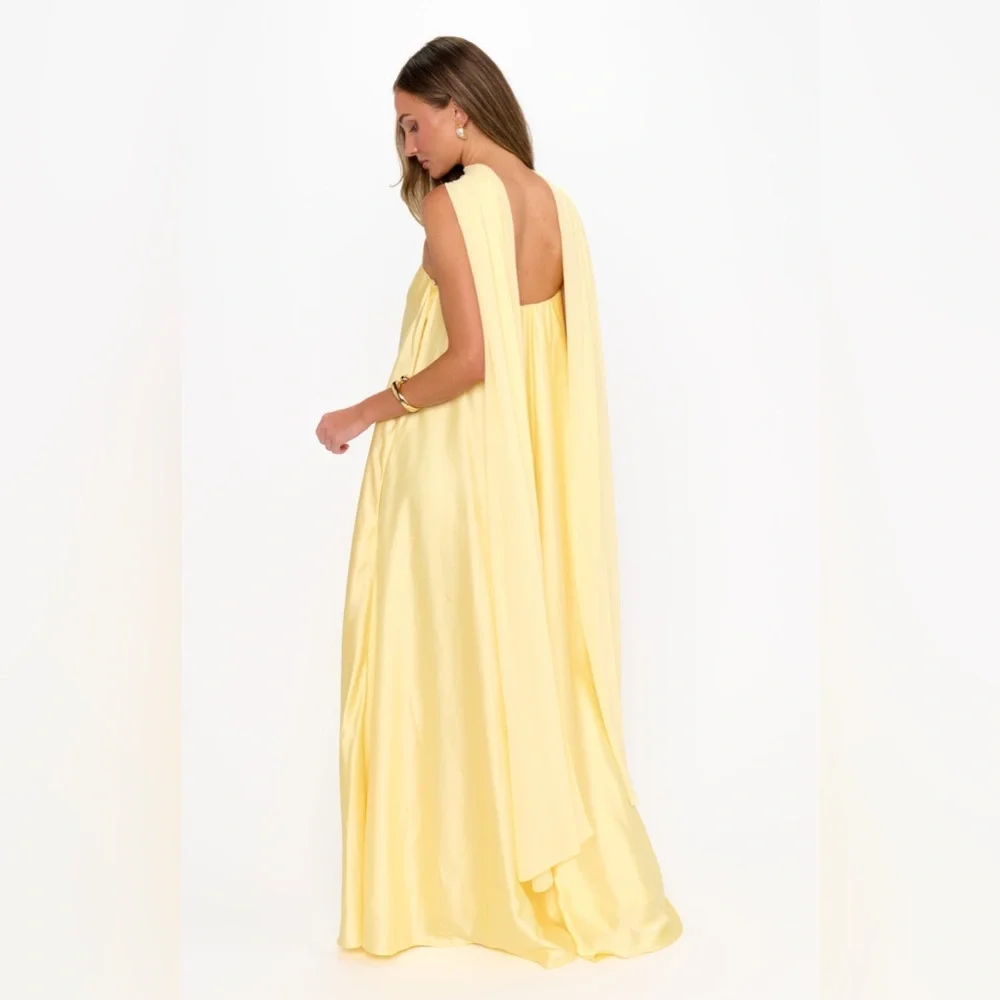 Show Me Your MuMu Strapless Yellow Maxi Dress with Neck Sash - Picture 2 of 10